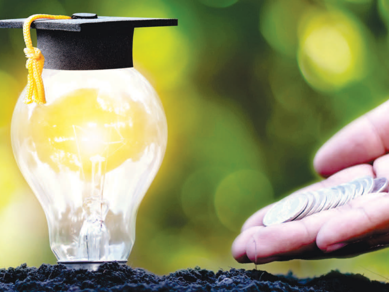 lightbulb with graduation cap